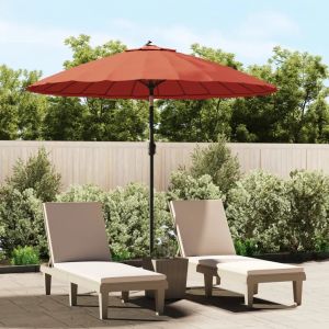 Prolenta Premium - Parasol D'ext&eacute;rieur Et M&acirc;t Avec Aluminium 270 Cm Terre Cuite - Neuf