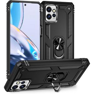 Kal-Coque Pour Motorola Moto G Power 5g 2023 + Hd Verre Trempé, Étui Protection Tpu/Pc Souple Durable Avec Support De 360° Rotation Anneau Antichoc Armor Box Coque, Noir - Neuf