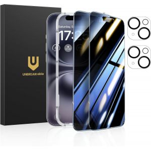 KAL-Protection D'Écran Confidentialité Pour Iphone 16 (6,1 Pouces), Lot De 2 + 2 Protecteurs D'Objectif¿Angle Anti-Espion 25°¿Dureté 9H¿Anti-Traces De Doigts¿Vitre Trempée Haute Définition - Neuf