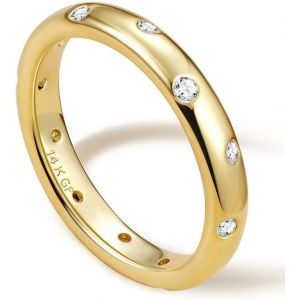 Kal-Bague Femme Or Bague Remplie D'or 14 Carats Bagues De D&eacute;claration Cz Bagues De Doigt Empilables Alliance Femme Or Bague Fian&ccedil;ailles Bagues De Pouce Bague Or Femme Bijoux En Or - Neuf