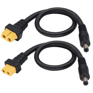 C&acirc;ble Dc 5,5&times;2,5mm Vers Xt60 Connecteur Femelle Xt60 Bullet Vers Dc 5,5&times;2,5mm C&acirc;ble D'alimentation M&acirc;le Pour Fer &Agrave; Souder Ts100,Alimentation D'affichage Fpv,Drone(Dc 2.5mm-M/30cm-2pack)-Marque G&eacute;n&eacute;rale - Neuf