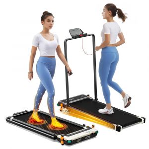 Tapis De Marche Double Face Akluer 520a-B, Moteur 2.5ch Silencieux, 150kg, 6.4km/H, Inclinaison Manuelle, Masseur De Pieds Int&eacute;gr&eacute;, Pour Maison Bureau - Neuf