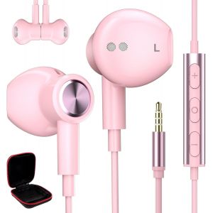 KALANKA-&Eacute;couteurs st&eacute;r&eacute;o magn&eacute;tiques pour Redmi Note 13 Pro 12 11S 5G, XiaoMi, POCO X6, prise jack 3,5 mm, avec c&acirc;ble, microphone, pour Samsung A14 A13 A12 A23 Galaxy A52S A03S A32 A22 Rose - Neuf