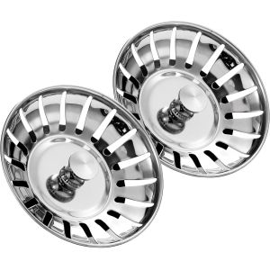 JGD-Lot de 2 filtres d'&eacute;vier de cuisine, 78 mm de diam&egrave;tre, bouchon d'&eacute;vier avec joints en caoutchouc, attrape-cheveux alimentaires en acier inoxydable 304, bouchon d'&eacute;vier de rechange pour cuisine e - Neuf