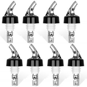 Checarzhn--No1-Lot De 8 Becs Verseurs De Bouteilles De 2 Cl - Pour Bouteilles Avec Fonction Stop - Couvercle De Protection - Distributeur De Boissons, Spiritueux, Distributeur De Vin, Cocktail, Bar À - Neuf