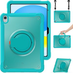 Coque Hybride Robuste Pour Ipad 11 (11e Génération) Et 10,9 (10e Génération) 2022/2025 Avec Poignée Et Sangle - Bleu Clair - Neuf