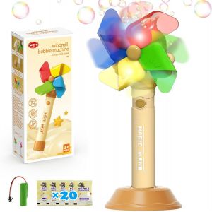 KAKYL-Machine À Bulles Automatique,Jouet Soufflante À Bulles Pour Enfants 3 4 5 6 Ans1500+ Bulles/Min Avec Solution À Bulles * 2,Machine À Bulles Arc-En-Ciel Portable Pour Extérieur/Fête/Mariage (Yel - Neuf