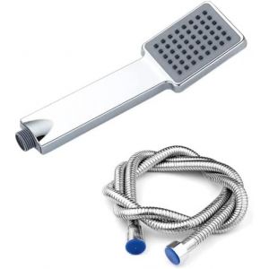 Pommeau de douche carr&eacute; mince rectangulaire 1 mode en acier inoxydable 2 m tuyau de salle de bain ANI-calcaire pomme de douche &agrave; main &agrave; &eacute;conomie d'eau - Neuf