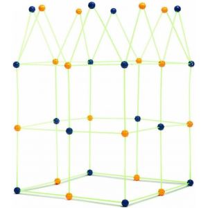 Kit De Construction De Fort Fluorescent Pour Enfants, 155 Pi&egrave;ces, Brille Dans Le Noir, Stimule Cr&eacute;ativit&eacute; Et Apprentissage, Multicolore, Plastique - Neuf