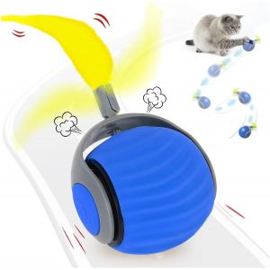 KAL-Jouet Chat Interactif, Balle Interactive Pour Chats Avec Queue Jouet Automatique Jouet Intelligent Pour Chat Balle Electrique Automatique Rotatif Pour Les Petits Chats D'Intérieur - Neuf