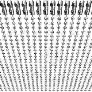 Lot De 100 Dog Tag Chaîne Collier Chaîne Boule En Vrac,Collier De Perles Chaînes Pour La Fabrication De Bijoux Bricolage,Collier D'étiquette De Chien Vierge Militaire Pour Hommes,Argent - Neuf