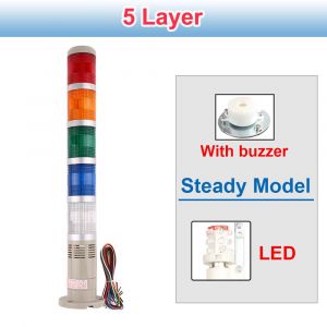 Lampe à Signal industriel 12V/24V AC 110V/220V,indicateur LED Normal rouge vert avec buzzer - Type Steady and sound 5-AC 220V - Neuf