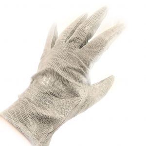 Promotion ! Gants Femme Cuir 'scarlett' Gris Clair Python - Taille Unique - Neuf