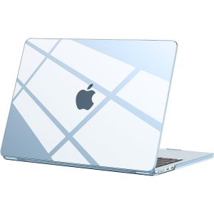 KALANKA-Compatible avec Coque MacBook Air 13 Pouces M4 M3 M2 2025 2024 2022 Mac Book Air 13,6 (A3240 A3113 A2681) Étui Rigide Case, Housse de Protection Anti-Rayures Cover - Bleu Ciel Transparent - Neuf