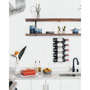 Porte Bouteilles,Casier &Agrave; Vin Mural En Acier Pour Tous Les Types De Vins,Avec Ancres Et Embellisseurs. (Noir) - Neuf