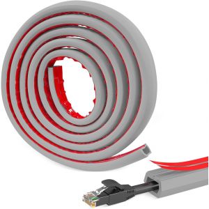 Gaine Cable,6 M x 1.5 CMPVC Flexible Goulotte Electrique Exterieur Facile à Couper,Cache Cable Sol Idéal pour la Maison,L'école,Le Bureau,L'entrepôt.[L28] - Neuf