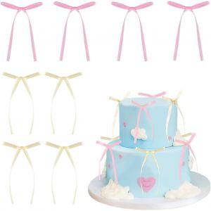 Bowknot Gâteau Toppers Bow Gâteau Décorations,30Pcs Décorations De Gâteaux Pour Dames,Arcs Décoration De Gâteau Sélection Douche De Bébé Décoration De Gâteau,Pour Fête/Cuisson De Desserts - Neuf
