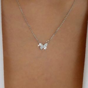 Tianyi-Collier Ras Du Cou Papillon Collier Pendentif Papillon Mini Papillon Ras Du Cou Cha&icirc;ne Papillon Cz &Eacute;tincelante Collier Cha&icirc;ne Bijoux Pour Femmes Filles Cadeaux - Neuf