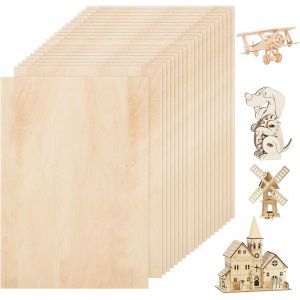 Tianyi-Lot De 20 Feuilles De Contreplaque Plaque De Bois Naturel, 300 × 200 × 2 Mm Feuilles De Bois, Minces De Bois Pour Bricolage Artisanate En Bois Modèles Et PeinturesU2026 - Neuf