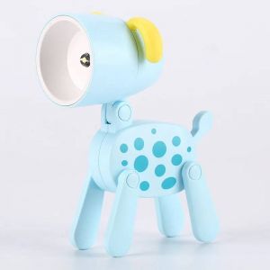 Led Veilleuse Mini Lampe De Bureau Pliante Mignon Lumières Pour Animaux De Compagnie Chien Cerf Portable Veilleuse Étudiant Salon Décor Cadeau--B Blue Dog - Neuf