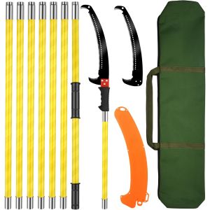 NouvelHorizonstore-Coupe Branche Telescopique 8m: Scie &agrave; &Eacute;laguer T&eacute;lescopique, Scie D'&eacute;lagage Manuelle, Outils de Jardinage Pour la Taille des Palmiers et Des Arbustes&iquest;Jaune&iquest; - Neuf
