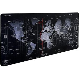 JGD-Grand Tapis de Souris de Jeu 80x30CM, &Eacute;paisseur 3MM, Antid&eacute;rapant et &Eacute;tanche Avec Bords Cousus Pour Jeux/Bureau/Maison - Map002 - Neuf