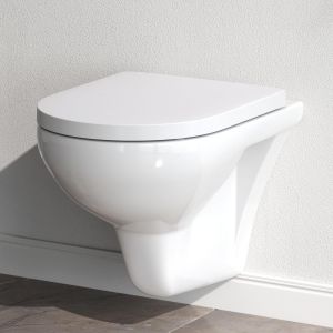 Ulteronixshop-CTA1700SC Hit FlashClean WC suspendu sans bord avec abattant WC suspendu sans rebord de chasse d'eau avec abattant WC suspendu sans bord en c&eacute;ramique Blanc - Neuf