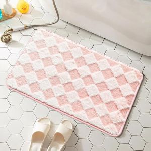 KAL-Tapis De Bain Antidérapant Et Confortable En Microfibre Doux Et Absorbant L'Eau, Rose, 50 X 80 Cm - Neuf