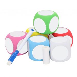 6 pi&egrave;ces blocs effa&ccedil;ables ensemble autocollants stylo &eacute;crire lettres chiffres d&eacute;s EVA vierges avec sac de rangement - Neuf