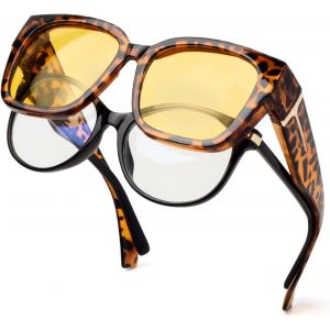 Fdjhy-Lunettes Jaune Conduite De Nuit Polarisées, Surlunettes Conduite De Nuit Pour Homme Et Femme Anti Eblouissement De Vision Nocturne, Ultra Léger - Neuf