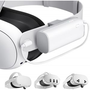 Batterie pour Meta Quest 3S/3/2,5000mAh,Chargement Rapide PD 20W,Autonomie Suppl&eacute;mentaire de 2-3H,Compatible avec Sangle Originaux et Elite,Batterie Portable et Rechargeable - Neuf