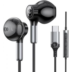 LORANKA-Ecouteur USB C pour Samsung S23 S24 S22 S21 S20 A53 A54, &Eacute;couteurs USB Type C Intra Auriculaires avec Micro et contr&ocirc;le du Volume pour iPhone 15 16 Plus Pro Max, Pixel 8, Huawei P40 P30, iPad - Neuf