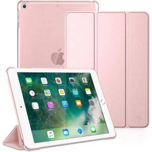 Coque pour iPad 6&iquest;&iquest;me/5&iquest;&iquest;me G&iquest;&iquest;n&iquest;&iquest;ration Version 9.7 Pouces 2018/2017 - Etui Mince et L&iquest;&iquest;ger Housse Arri&iquest;&iquest;re Semi-Transparent Support Protecteur Sommeil/R&iquest;&iquest;veil Automatique, Or Rose - Neuf