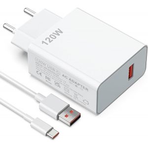 ChenQuanSarl-Pack Avec Cable Turbo Charge 120W Pour Xiaomi Et Chargeur Usb 120W Pour Xiaomi, , Poco, Black Shark. Lot De Chargeur Mi Turbo120W Et Cable Usb C Turbo 120W 6A Pour Xiaomi Charge Rapide - Neuf