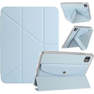 Kal-Coque Pour Ipad 10.2 Pouces Ipad 9/8/7 Gen Ipad Air 10.5"" 2019, Plusieurs Angles Rabat Pliable Étui Avec Portefeuille Arrière Housse Pour Ipad 10.2 2021/2020/2019 - Bleu - Neuf