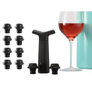 Ensemble Pompe &Agrave; Vide Pour La Conservation Du Vin Avec 4 Bouchons R&eacute;utilisables - Neuf
