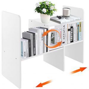 SUBZONAL-Petite &eacute;tag&egrave;re de bureau en bois, blanche, r&eacute;glable, pour bureau, cuisine (blanc) - Neuf