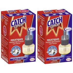 CATCH Lot de 2 Recharges électrique 45 nuits sans parfum - 1 recharge - Neuf