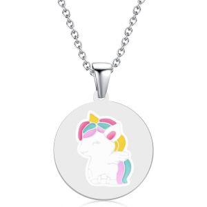 Kal-Collier Pour Filles, Collier Cadeau Bijoux Pendentif Lapin Papillon &Eacute;l&eacute;phant Paresseux Ange Tortue Flamant Coccinelle Dauphin Girafe Panda Abeille Koala Licorne - Neuf