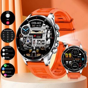 2025 nouveau pour XIAOMI hommes montre intelligente lampe de poche LED BT appel &eacute;tanche fr&eacute;quence cardiaque sommeil surveillance de la sant&eacute; Fitness montre podom&egrave;tre Orange silver - Neuf