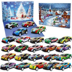 Calendrier de L'avent Voiture 2025,Jouet Enfant 2 3 4 5 6 7 8 9 ans Garcon,Cadeau Garcon 3-10 ans Petites Voitures Noël Anniversaire - Neuf