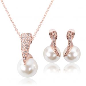 Ensemble De Bijoux Pour Femmes Avec Strass Et Pendentif En Fausses Perles, Boucles D'oreilles - Neuf
