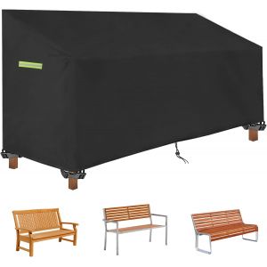 Housse De Protection Pour Banc De Jardin 3 Places - 165 X 67 X 65/91 Cm - 210d - Résistante Aux Uv - Avec Cordon De Serrage - Neuf