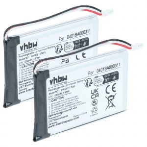 vhbw 2x Batterie compatible avec Elca MITO-VETTA, MAGO-EVO, EVO, VETTA t&eacute;l&eacute;commande remote control (1250mAh, 3,7V, Li-polym&egrave;re) - Neuf