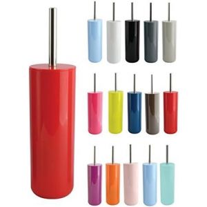 KALANKA-Brosse WC Porte-Balai Toilette Pot à Balai ¿Inagua¿ Ensemble WC à Poser en Polystyrène Balayette avec Manche en Acier Inoxydable Rouge - Neuf