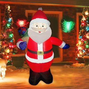Modèle de Noël gonflable de 1,2 m - Sac à dos de Noël pour homme, décorations de Noël gonflables, adaptées aux pelouses, cours et jardins extérieurs - Neuf