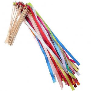 20pcs m&eacute;langer couleur f&eacute;e baguettes b&acirc;tons avec cloches f&eacute;e b&acirc;ton mariage banderoles - Neuf