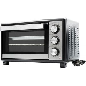 NouvelHorizonstore-Four &eacute;lectrique de table ventil&eacute; 20L, Temp&eacute;rature jusqu'&agrave; 230&deg;, Minuteur 60 min, Four &eacute;lectrique de table avec grill, plaque de cuisson et grill inclus, antiadh&eacute;sif, double vitrage - Neuf