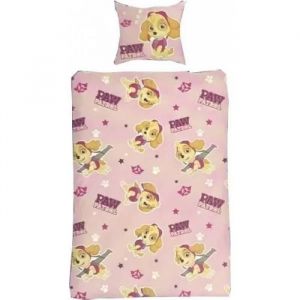 Parure De Couette - Homerokk - Pat Patrouille - 140x200 Cm - Drap Housse 90x190 - Rose Pale - Neuf