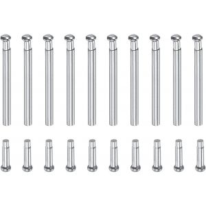 KAL-17X1.2Mm Inox Acier Tube Friction Goupilles Montre Bracelet Pression Barres Goupille Avec Rivet Se Termine Bande Fermoir Boucle 10 Pcs - Neuf